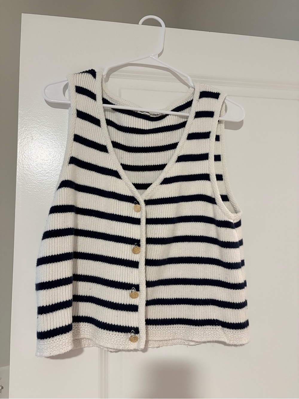 Abercrombie striped knit vest with real buttons